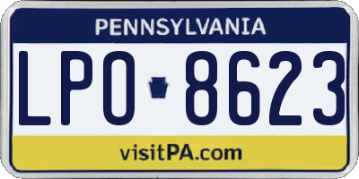 PA license plate LPO8623