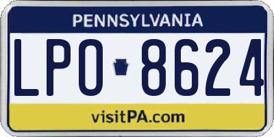 PA license plate LPO8624