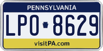 PA license plate LPO8629