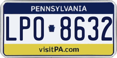 PA license plate LPO8632