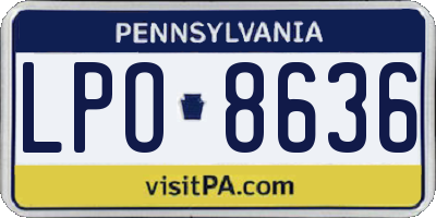 PA license plate LPO8636