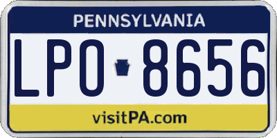 PA license plate LPO8656
