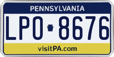 PA license plate LPO8676