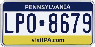 PA license plate LPO8679