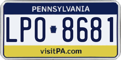 PA license plate LPO8681