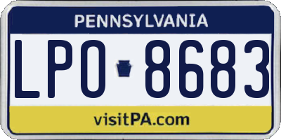 PA license plate LPO8683