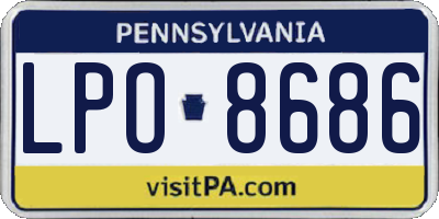 PA license plate LPO8686