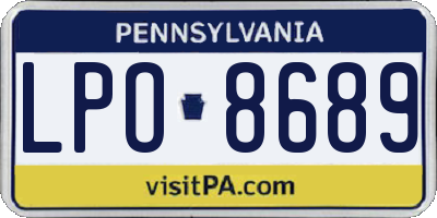 PA license plate LPO8689
