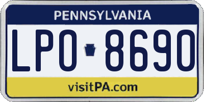 PA license plate LPO8690