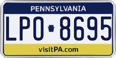 PA license plate LPO8695