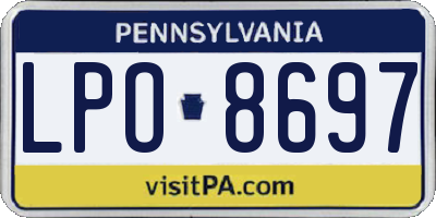 PA license plate LPO8697