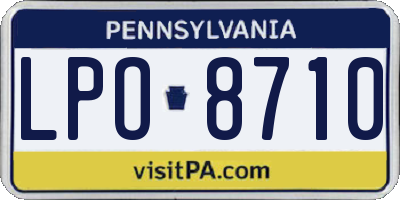 PA license plate LPO8710