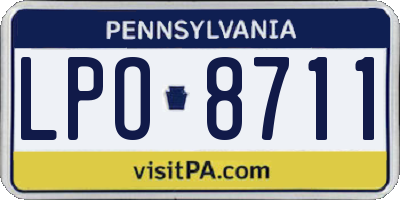 PA license plate LPO8711