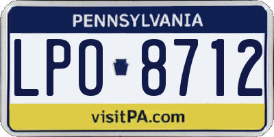 PA license plate LPO8712