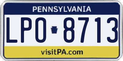 PA license plate LPO8713