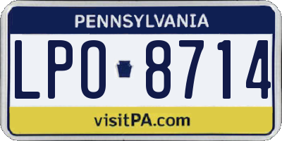 PA license plate LPO8714
