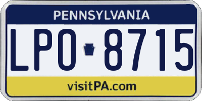 PA license plate LPO8715