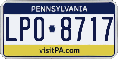 PA license plate LPO8717