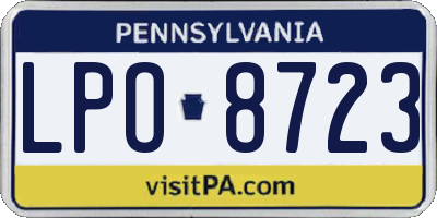 PA license plate LPO8723