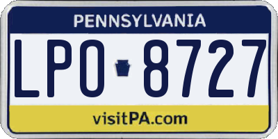 PA license plate LPO8727