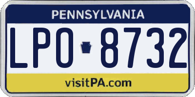 PA license plate LPO8732