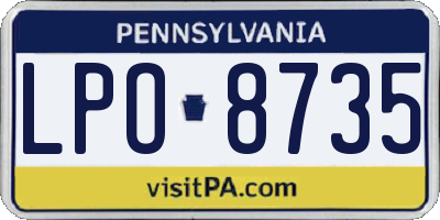 PA license plate LPO8735