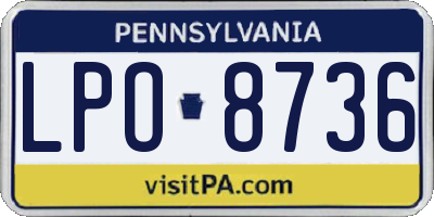 PA license plate LPO8736