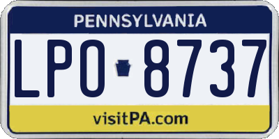PA license plate LPO8737