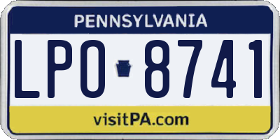 PA license plate LPO8741