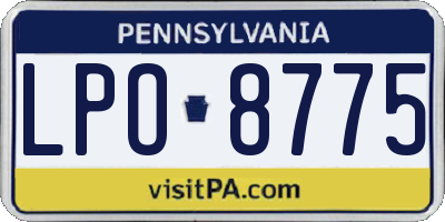 PA license plate LPO8775
