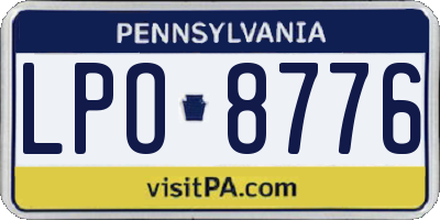 PA license plate LPO8776