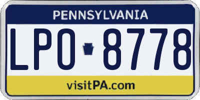 PA license plate LPO8778