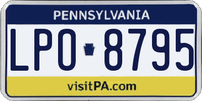 PA license plate LPO8795