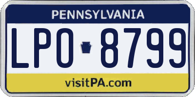 PA license plate LPO8799