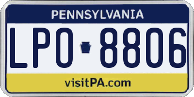 PA license plate LPO8806