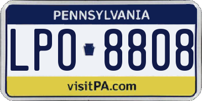 PA license plate LPO8808