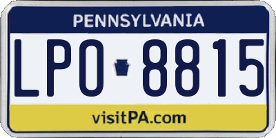 PA license plate LPO8815
