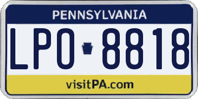 PA license plate LPO8818