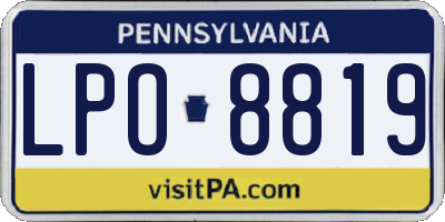 PA license plate LPO8819