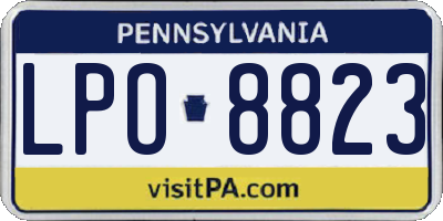PA license plate LPO8823