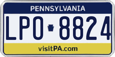 PA license plate LPO8824