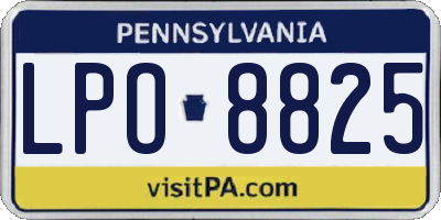 PA license plate LPO8825