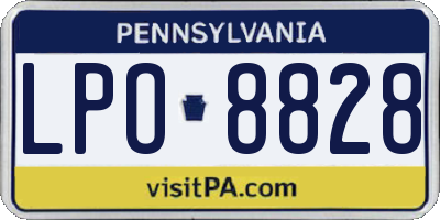 PA license plate LPO8828