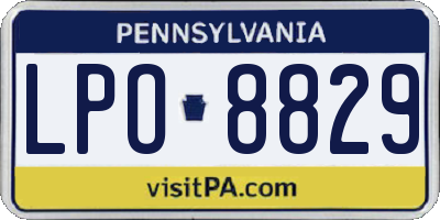 PA license plate LPO8829
