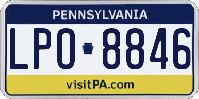 PA license plate LPO8846