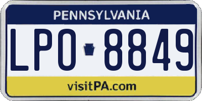 PA license plate LPO8849