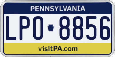 PA license plate LPO8856