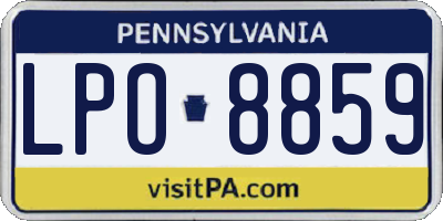 PA license plate LPO8859
