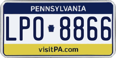 PA license plate LPO8866