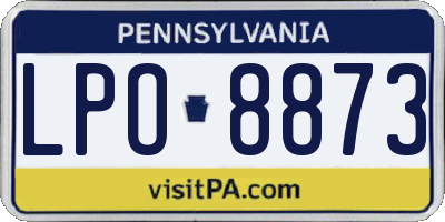 PA license plate LPO8873